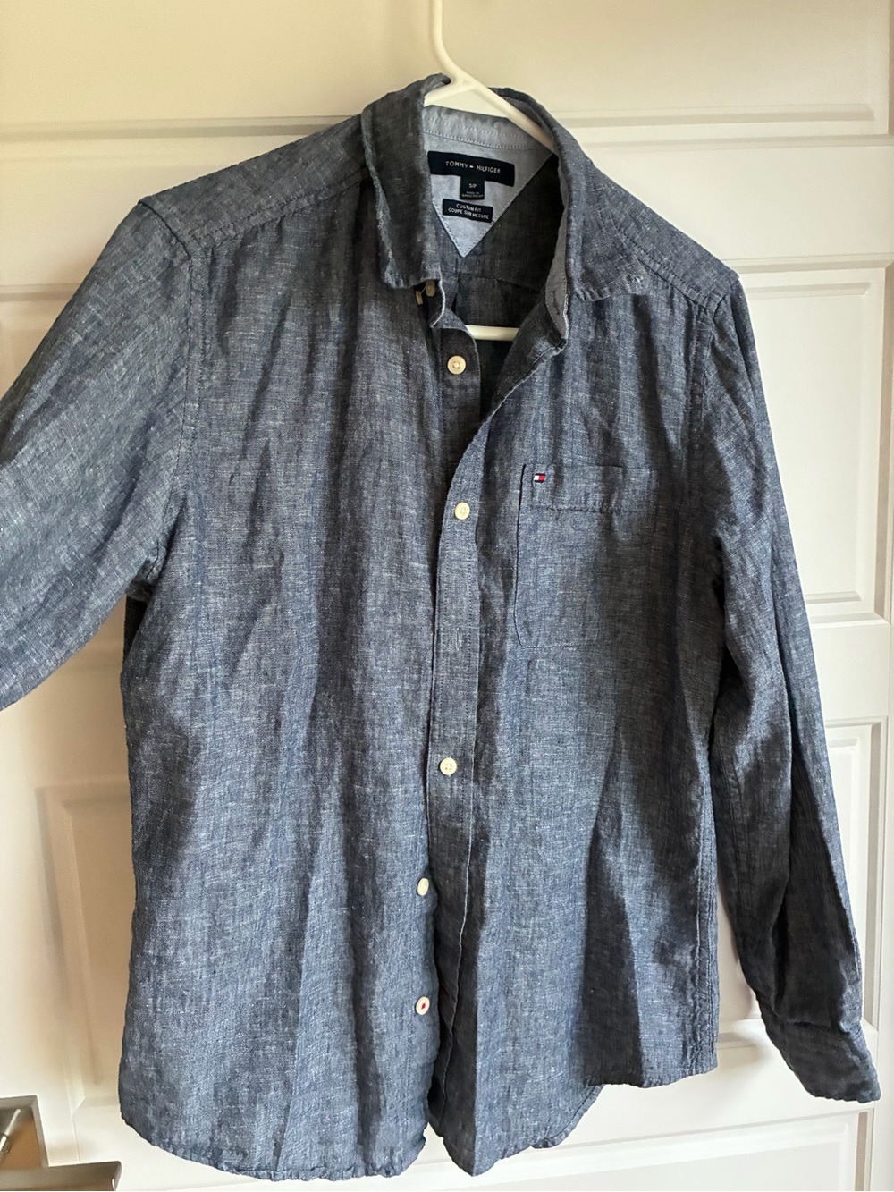 Tommy Hilfiger Men's Chambray Button-Down Shirt - Denim Blue